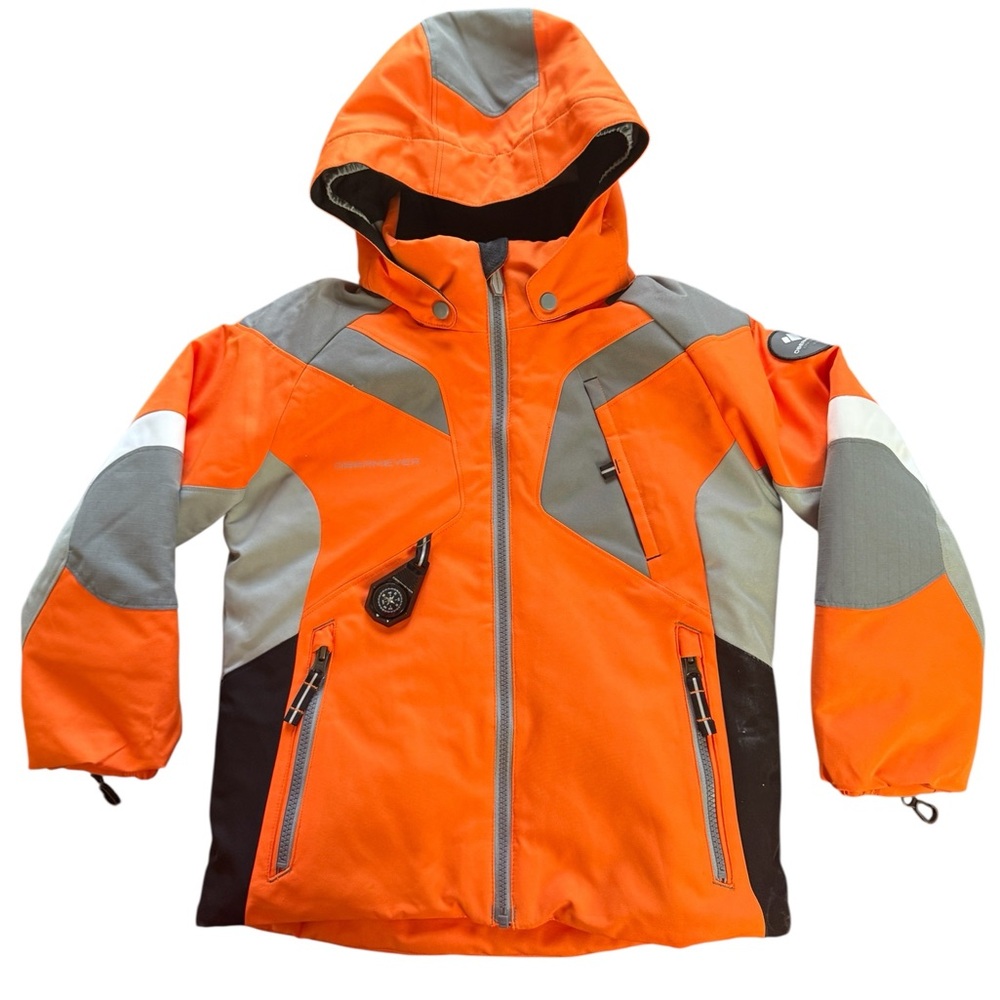 Obermeyer Boys' Altair Jacket Youth Size 6 Orange Gray Snow Ski Coat Winter